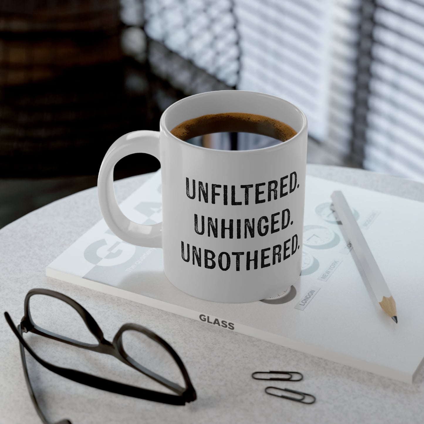 20oz "UNFILTERED. UNHINGED. UNBOTHERED." Mug!