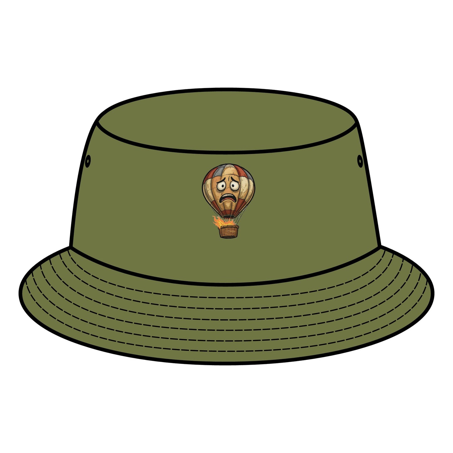 MQ - "HOMEMADE HOT AIR BALLOON" Bucket Hat (printed)!